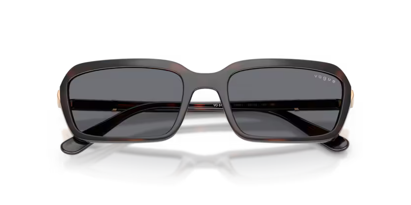 Vogue Eyewear 0VO5744S Color 2386/1 Brown Havana Rectangle Dark Violet/Grey Lenses Sunglasses