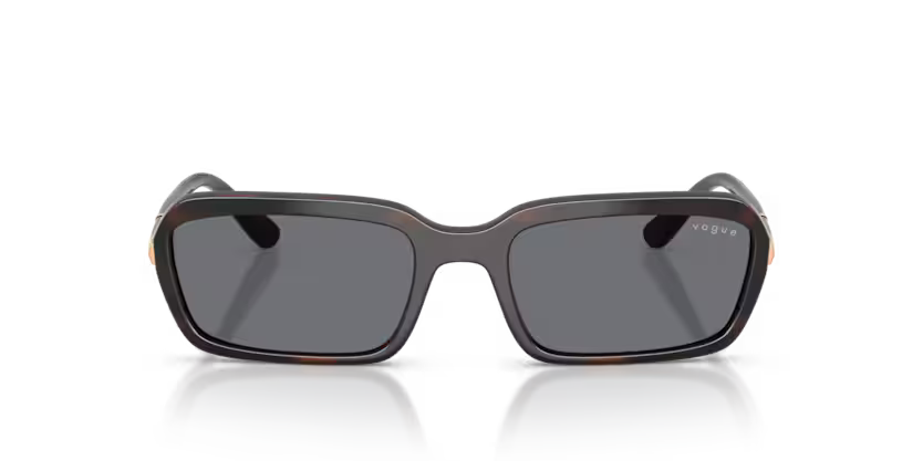 Vogue Eyewear 0VO5744S Color 2386/1 Brown Havana Rectangle Dark Violet/Grey Lenses Sunglasses