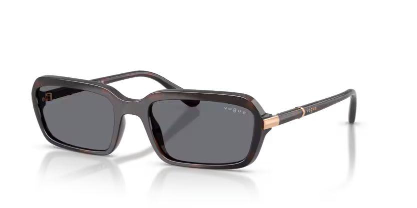 Vogue Eyewear 0VO5744S Color 2386/1 Brown Havana Rectangle Dark Violet/Grey Lenses Sunglasses