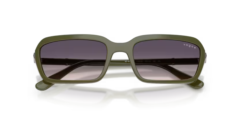 Vogue Eyewear 0VO5744S Color 318536 Full Army Green Rectangle Pink Gradient Dark Grey Lenses Sunglasses