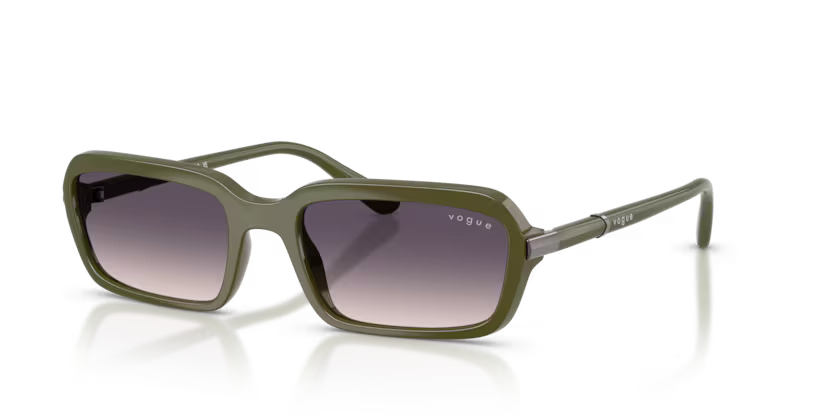 Vogue Eyewear 0VO5744S Color 318536 Full Army Green Rectangle Pink Gradient Dark Grey Lenses Sunglasses
