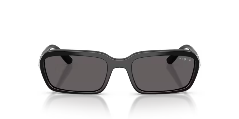Vogue Eyewear 0VO5744S Color W44/87 Black Rectangle Black Smoke Lenses Sunglasses