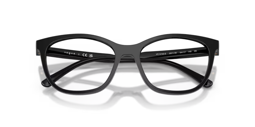 Vogue Eyewear 0VO5746S Color 20711W Black Butterfly Clear Lenses Sunglasses Frame