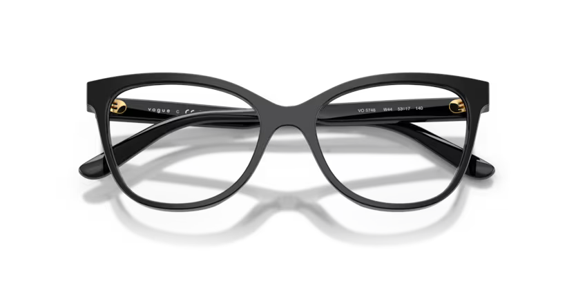 Vogue Eyewear 0VO5748 Color W44 Polished Black Acetate Frame with Clear Demo Lenses