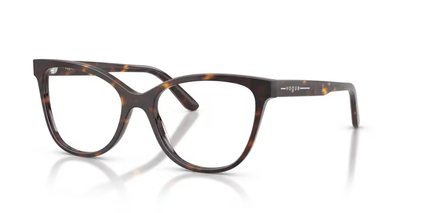 Vogue Eyewear 0VO5748 Color W656 Polished Dark Havana Acetate Frame with Clear Demo Lenses