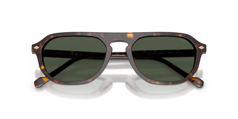 Vogue Eyewear 0VO5752S Color W6569A Dark Havana Pillow Dark Green Polarized Sunglasses