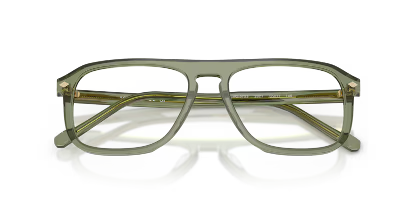 Vogue Eyewear 0VO5753 Color 2821 Polished Transparent Green Acetate Frame with Clear Demo Lenses