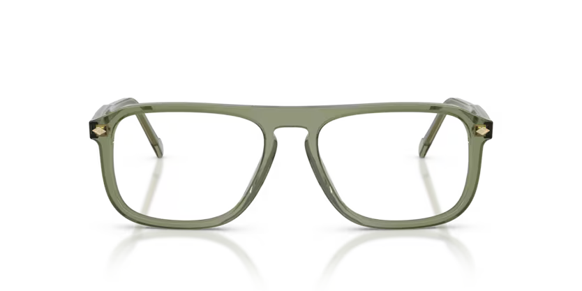 Vogue Eyewear 0VO5753 Color 2821 Polished Transparent Green Acetate Frame with Clear Demo Lenses