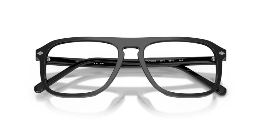 Vogue Eyewear 0VO5753 Color W44 Polished Black Acetate Frame with Clear Demo Lenses