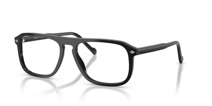 Vogue Eyewear 0VO5753 Color W44 Polished Black Acetate Frame with Clear Demo Lenses