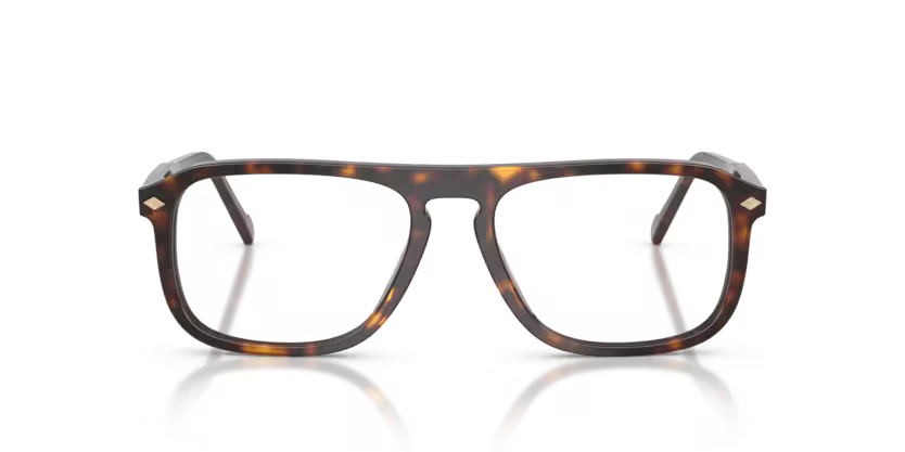 Vogue Eyewear 0VO5753 Color W656 Polished Dark Havana Acetate Frame with Clear Demo Lenses