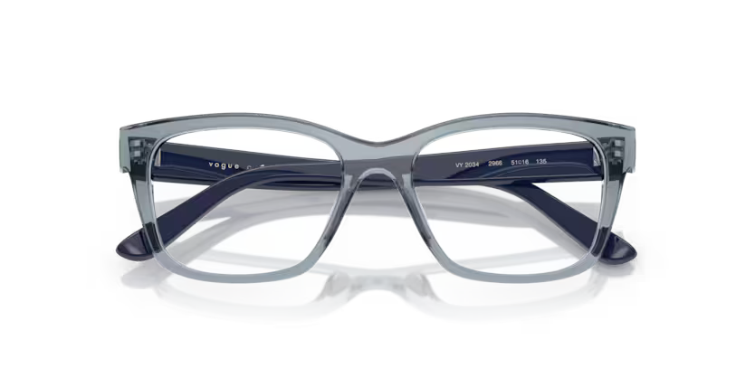 Vogue Eyewear 0VY2034 2966 Transparent Blue Nylon Pillow Optical Eyeglasses Frame – Youth Collection