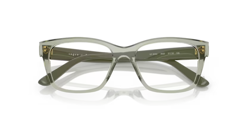 Vogue Eyewear Junior 0VY2034 3022 Transparent Green Nylon Pillow Kids Optical Eyeglasses Frame