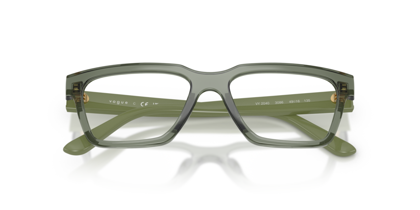 Vogue Eyewear 0VY2040 3086 Transparent Mallard Green Nylon Rectangular Kids Optical Eyeglasses Frame