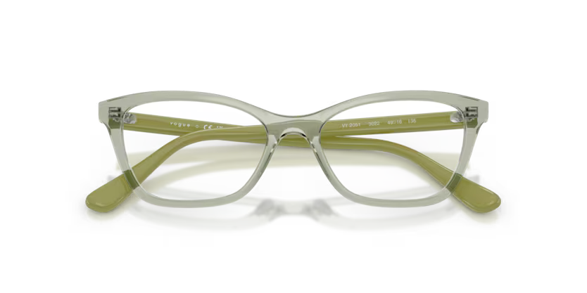 Vogue Eyewear 0VY2051 Color 3022 Polished Transparent Green Nylon Frame with Clear Demo Lenses
