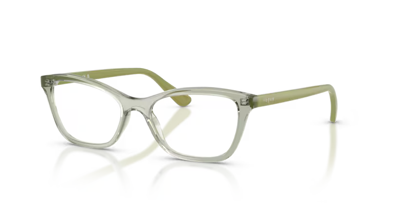 Vogue Eyewear 0VY2051 Color 3022 Polished Transparent Green Nylon Frame with Clear Demo Lenses