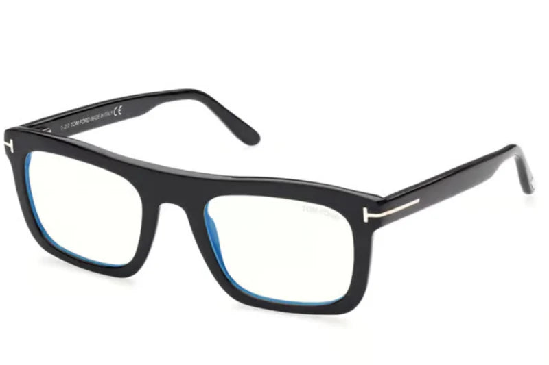 Tom Ford TF5757-B 001 Shiny Black Full Shell Acetate Square Optical Eyeglasses Frame