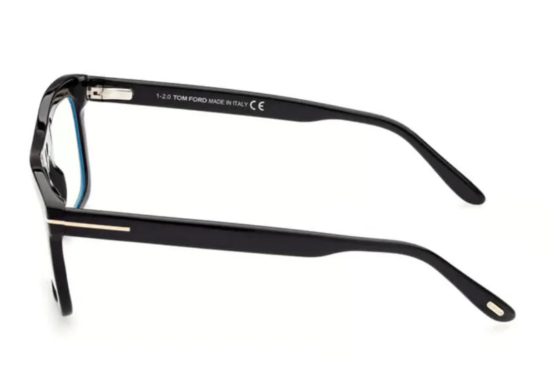 Tom Ford TF5757-B 001 Shiny Black Full Shell Acetate Square Optical Eyeglasses Frame