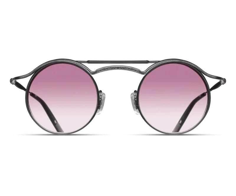 Matsuda 2903H RTM/43 – Ruthenium Round Sunglasses with Pink Gradient Lenses