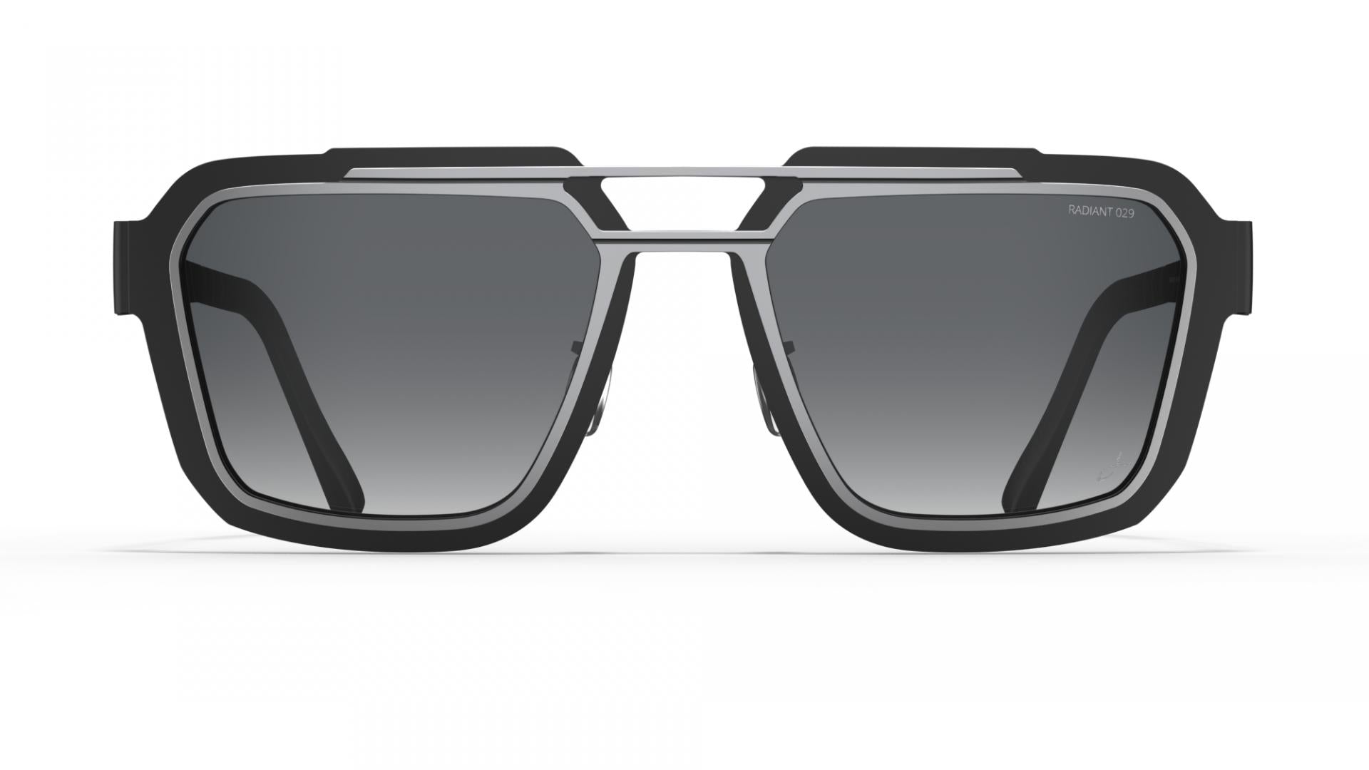 Blackfin Iron Harbor BF1123 1462 Satin Silver Black Block Titanium Gray Gradient Sunglasses