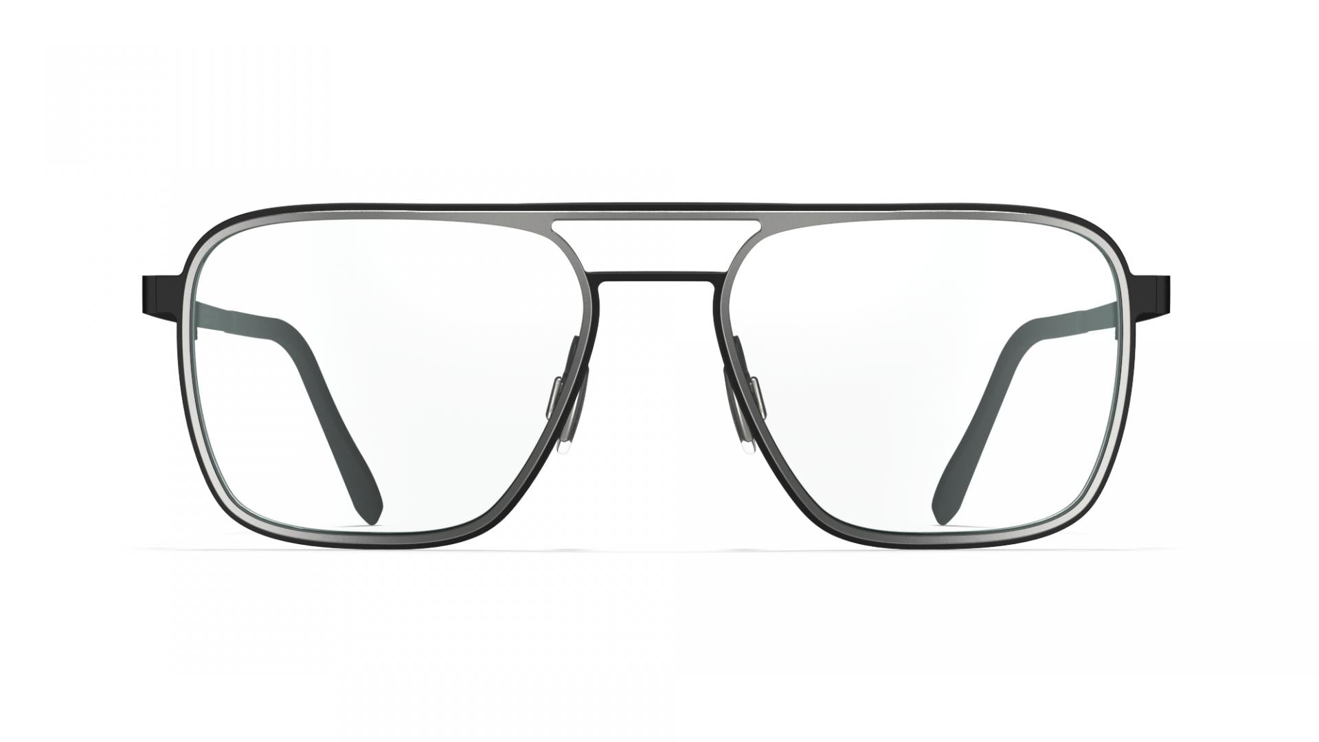 Blackfin Ventura BF868 1462 Satin Silver Black Ultra-Light Block Titanium Optical Eyeglasses Frame