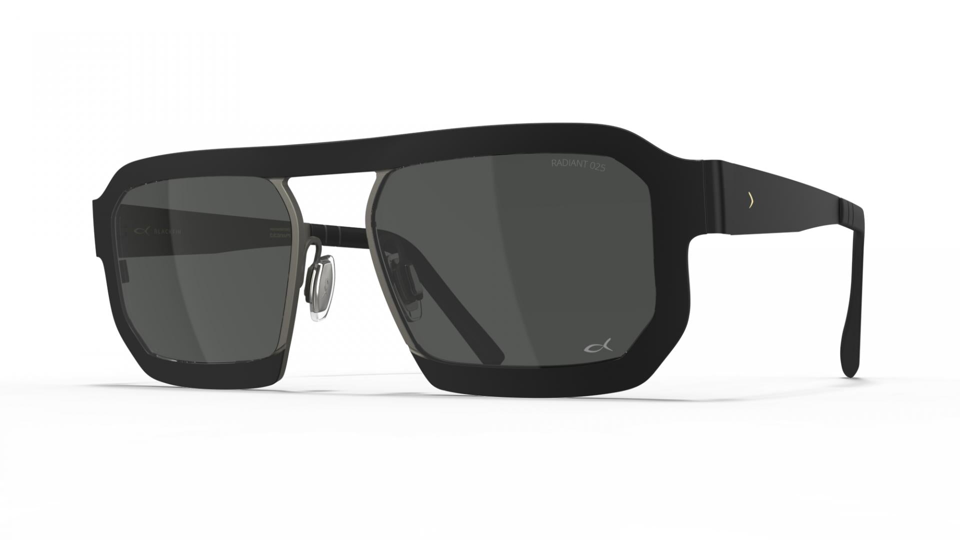 Blackfin Tao BF924 1331 Black Gunmetal Gray Block Titanium Solid Smoke Sunglasses