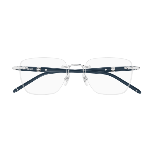 Montblanc MB0346O-002 Silver & Blue Meisterstück Square Optical Frame