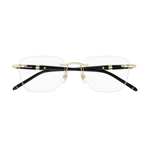 MB0346O-001 Meisterstück Gold & Black Square Optical Frame