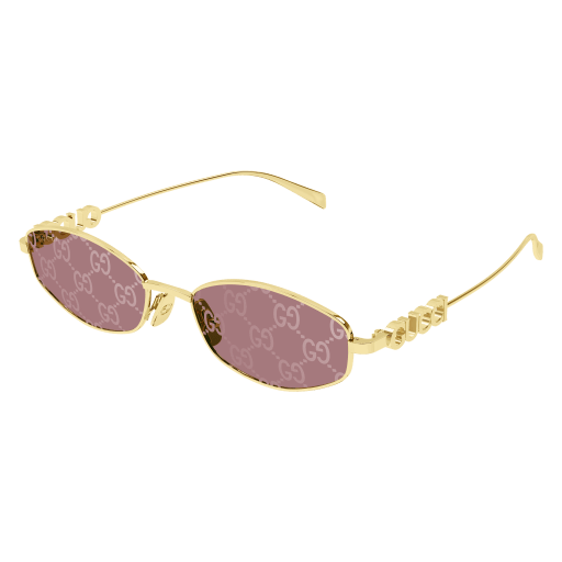 Gucci GG1802S 002 Gold & Red Rectangular Sunglasses