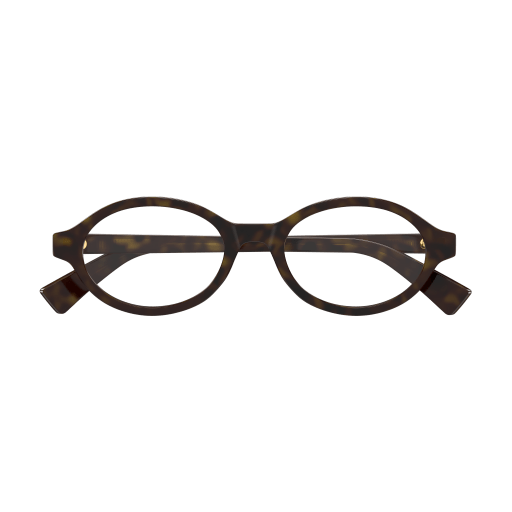 Bottega Veneta Triangle BV1367O 002 Polished Havana Recycled Acetate Full Rim Eyeglasses Frame
