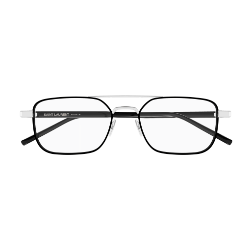 Saint Laurent SL 780-003 Silver and Crystal Corner Angle Optical Frame