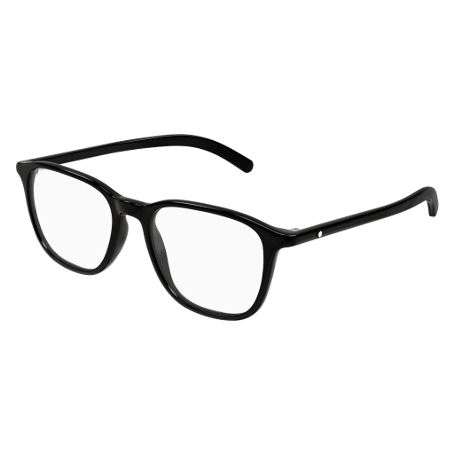 Montblanc MB0386O 001 Snowcap Black Recycled Acetate Rectangle Optical Eyeglasses Frame