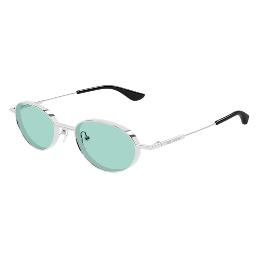 Alexander McQueen AM0523S-003 Silver Metal Cross-Bar Sunglasses