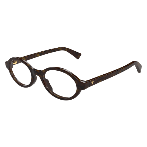 Bottega Veneta Triangle BV1367O 002 Polished Havana Recycled Acetate Full Rim Eyeglasses Frame