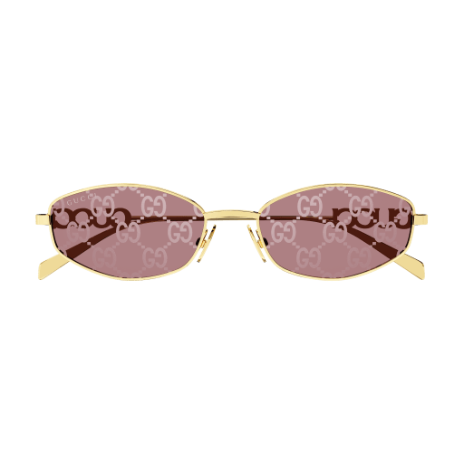 Gucci GG1802S 002 Gold & Red Rectangular Sunglasses