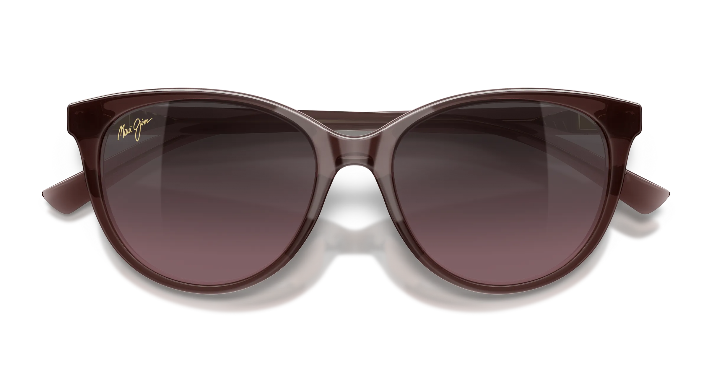 Maui Jim Kalawa SKU MJ0359S-004 Shiny Transparent Pinkish Red Cat-Eye Maui Rose Polarized Sunglasses