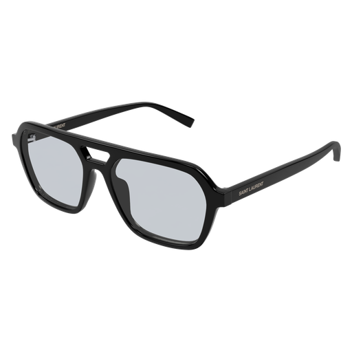 Saint Laurent SL 905 002 Black Rectangular Sunglasses – Light Blue Lenses