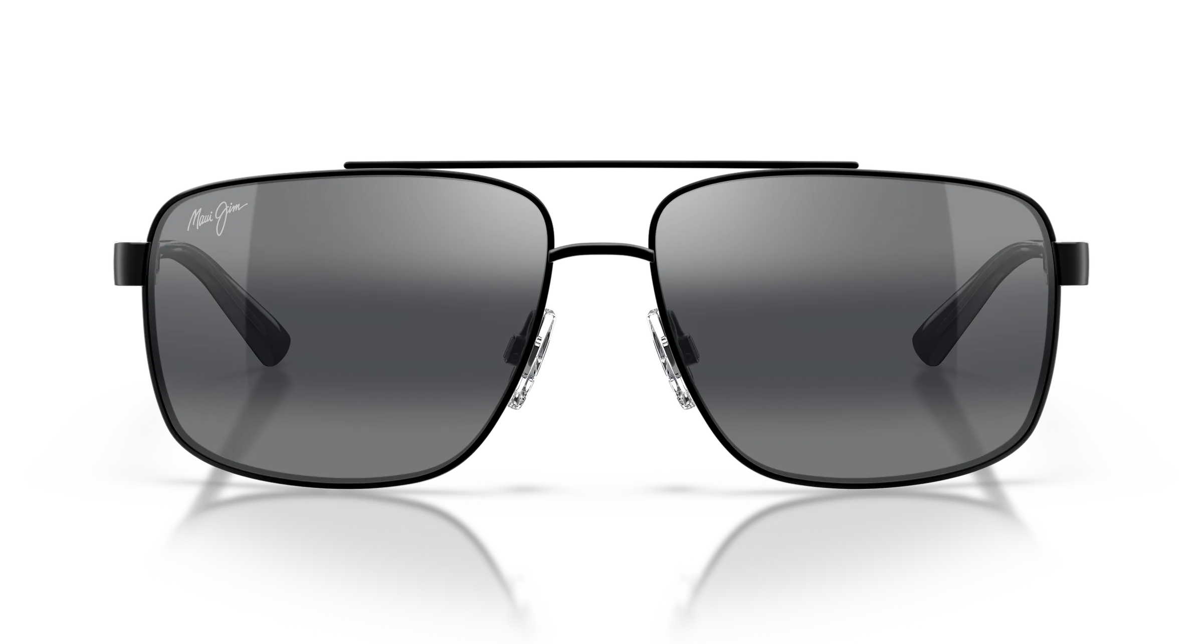 Maui Jim Hālawa SKU MJ0361S-001 Matte Black Shiny Transparent Grey Aviator Neutral Grey Polarized Sunglasses