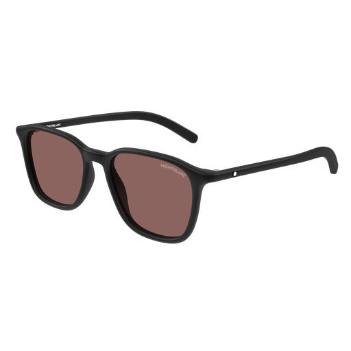 Montblanc MB0325S-005 Black Square Sunglasses with Red Lenses