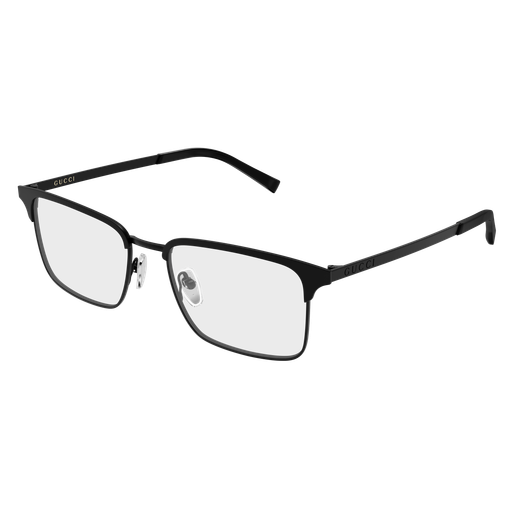 Gucci Institutional Logo GG2136O 006 Polished Black Full Rim Eyeglasses Frame
