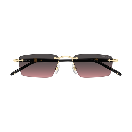 Montblanc Meisterstück MB0484S 003 Polished Gold and Black Luxury Sunglasses