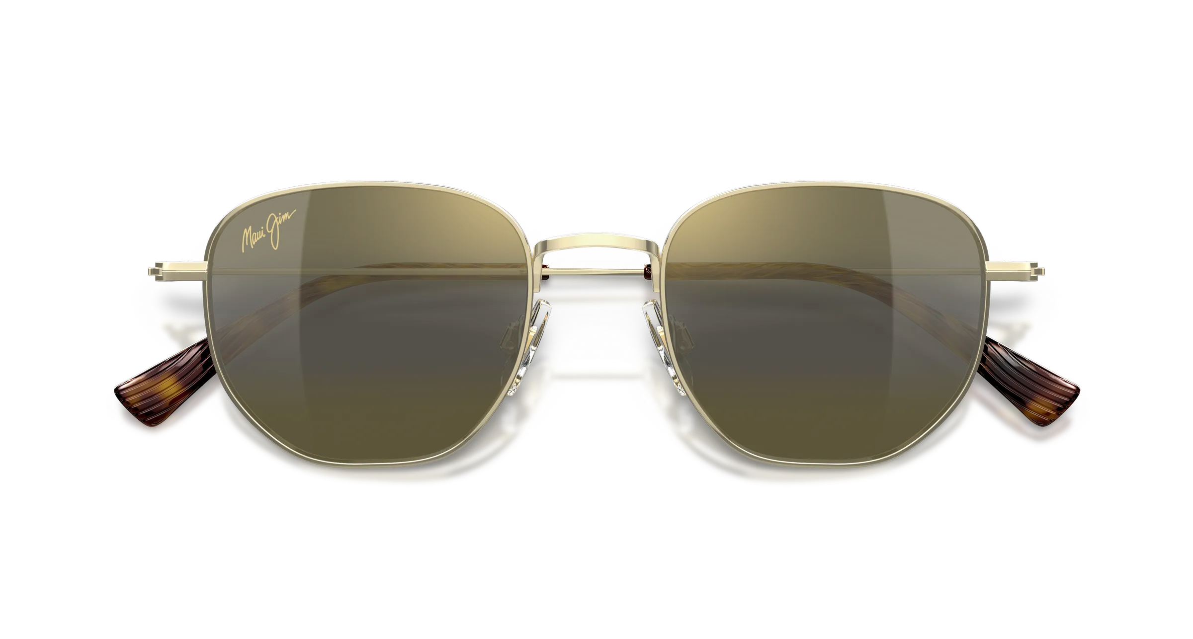 Maui Jim Halakea MJ0366S 003 Shiny Light Gold Round Polarized Sunglasses