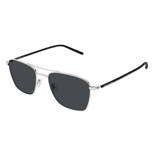 Saint Laurent SL 866-002 Silver Metal & Black Bio Injection Frame with Grey Bio Nylon Lenses