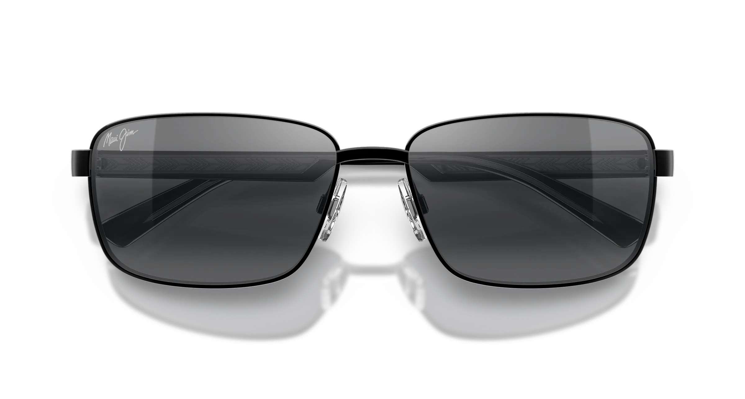 Maui Jim Paikini SKU MJ0362S-001 Matte Black Shiny Transparent Grey Rectangular Neutral Grey Polarized Sunglasses