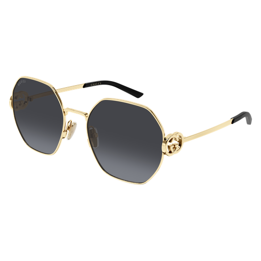 Gucci GG2046S 001 Gold Oversized Aviator Sunglasses