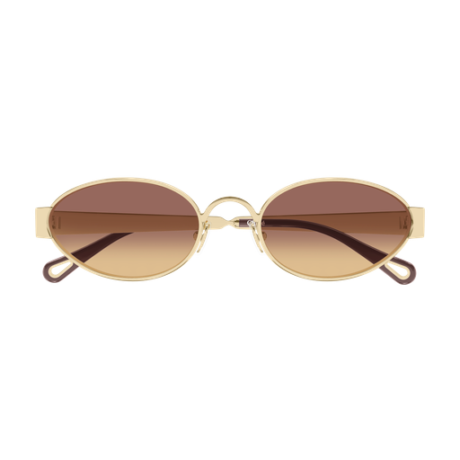 Chloé CH0355S 002 Polished Gold Luxury Sunglasses with Double Gradient Lenses