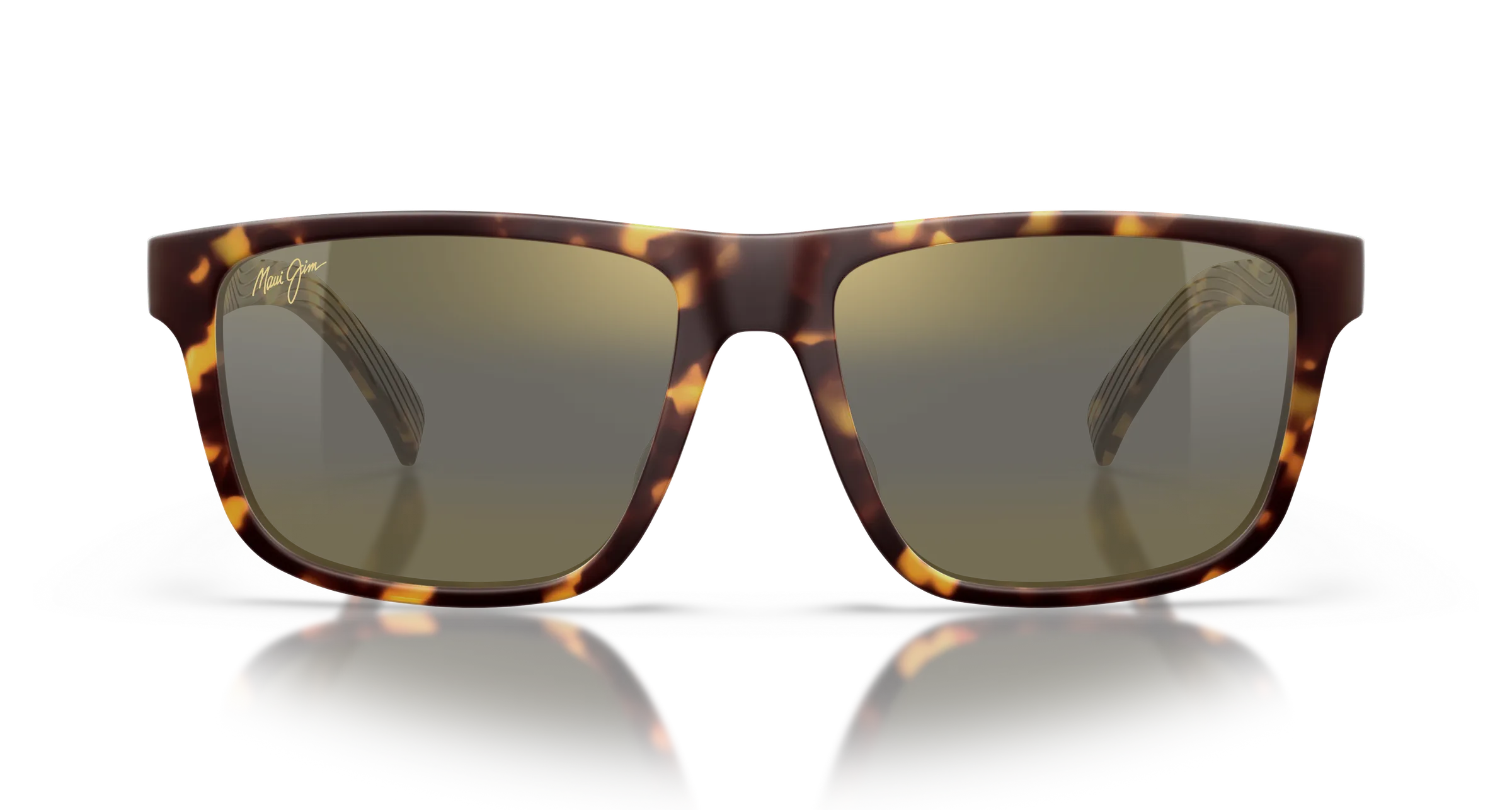 Maui Jim Pū'ali SKU MJ0363S-002 Matte Dark Havana Soft Rectangular HCL Bronze Polarized Sunglasse