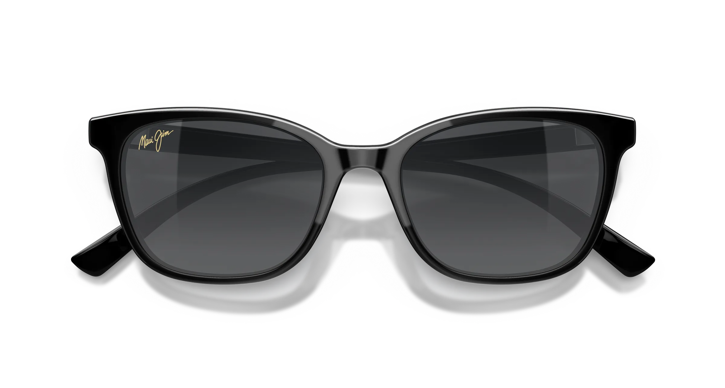 Maui Jim Kūkaulani SKU MJ0360S-001 Shiny Black Cat-Eye Neutral Grey Polarized Sunglasses