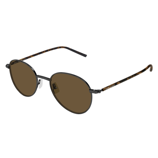 Saint Laurent SL 865-004 Gunmetal Metal & Havana Bio Injection Frame with Brown Bio Nylon Lenses