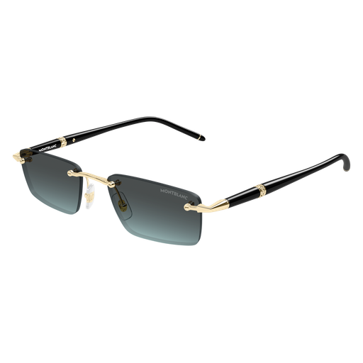 Montblanc Meisterstück MB0484S 004 Polished Gold and Black Luxury Sunglasses